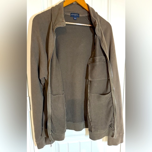 Banana Republic Men’s Army Green Full Zip Front, Sweatshirt Jacket- size L - Picture 5 of 9